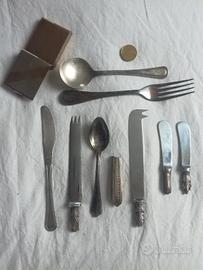 Posate placcate argento e manico placcato argento