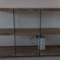 mobile soggiorno vetro/legno