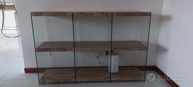 mobile soggiorno vetro/legno
