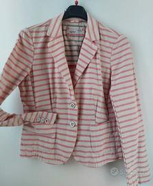 Giacca Esprit stile navy righe rosse sfumate 46