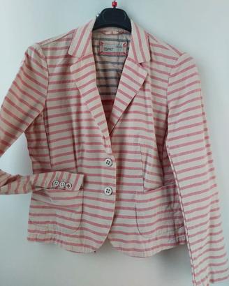 Giacca Esprit stile navy righe rosse sfumate 46