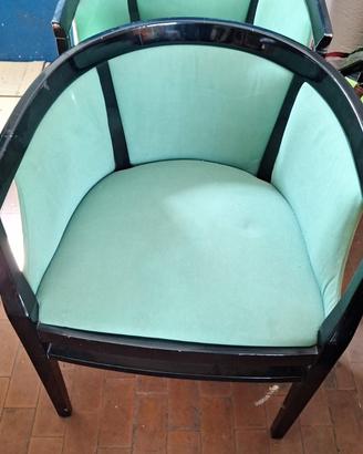 Set di sedie vintage poltroncine nere e verde