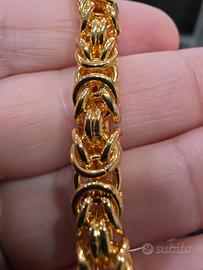 Bracciale intrecciato in argento S925 pl 18k