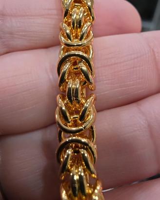 Bracciale intrecciato in argento S925 pl 18k
