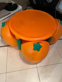 Tavolo e 4 sedie Chicco arancia