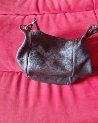 Borsa cor marrone scuro in vera pelle 