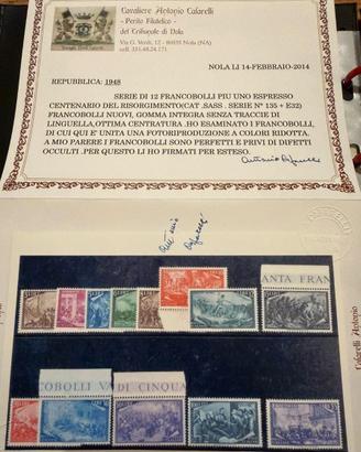 1948 Centenario Del Risorgimento 12 Val. +espresso