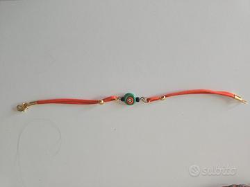 Bracciale cordino rosso con perla decorata