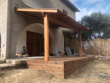 Veranda in legno lamellare