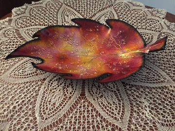 Foglia/ciotola in metallo smaltato Limoges