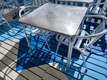 tavolini alluminio Gamba centrale 70x70 