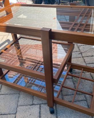 Carrello bar in legno e vetro
