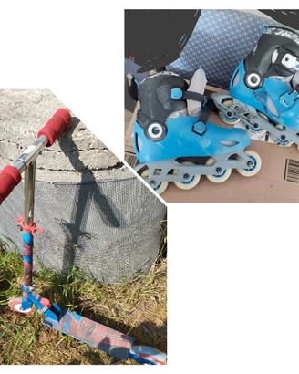 rollerblade n34-36 e monopattino spiderman 
