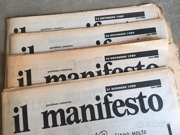 Giornale il Manifesto cartaceo anni 89/90/91/92