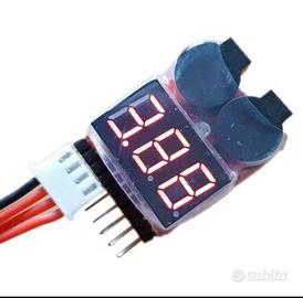 voltmetro cicalino lipo 1s-8s RC elicottero moto