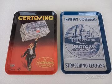 2 vassoietti pubblicità Certosino-Certosa Galbani