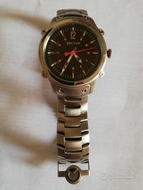 OROLOGIO SECTOR cinturino acciaio,quadrante carbon