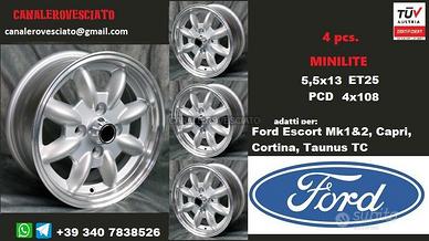Cerchi minilite 13 4x108 ford taunus capri escort
