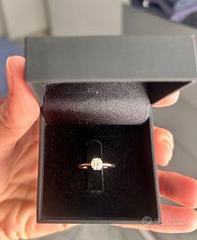 In oro rosa 14k con diamante naturale 0,56 carati