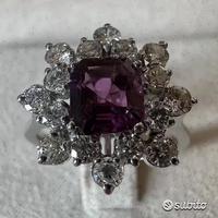 ANELLO ORO 18kt. CON DIAMANTI E RUBINO NATURALI