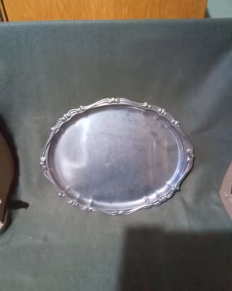 Vassoio ovale vintage metallo stile barocco, Rétro