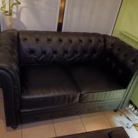 Divano nero 2 posti ecopelle