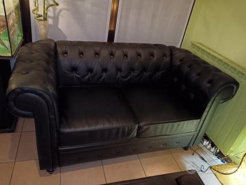 Divano nero 2 posti ecopelle