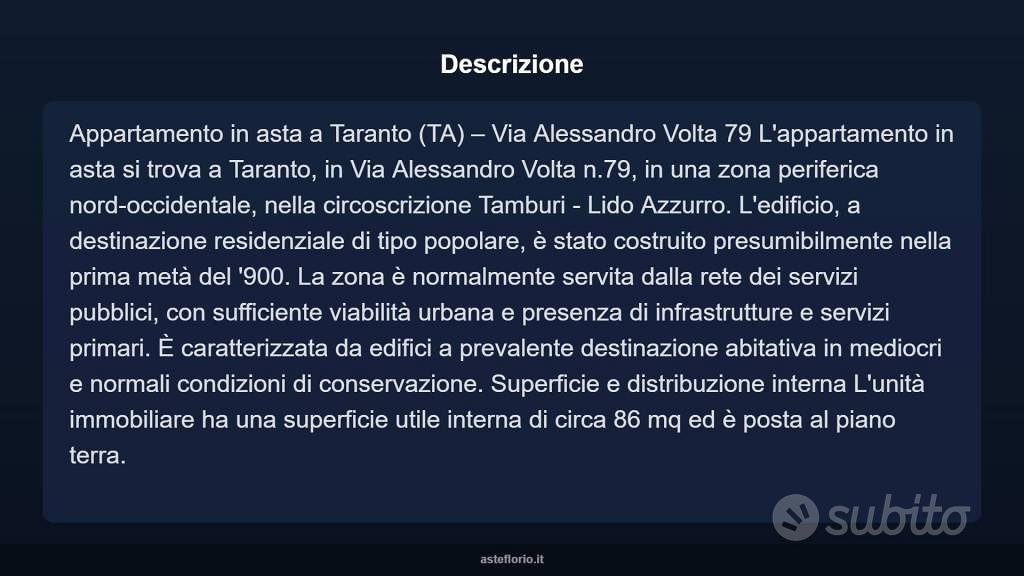 Appartamento – Taranto - Altro