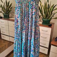 Vestito a fascia Boho 100% Seta NUOVO