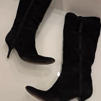 stivale donna camoscio nero