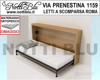 Letto a Scomparsa 1p orizzontale Materasso Omaggio