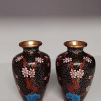 Coppia vasetti cloisonné 