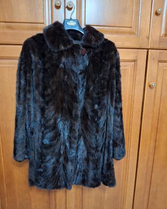 ecopelliccia marrone scuro vintage 