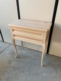 Mobile tavolino consolle ingresso in legno grezzo