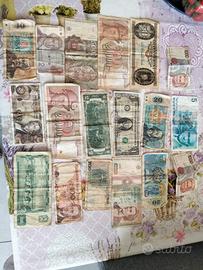 Collezione di banconote e francobolli