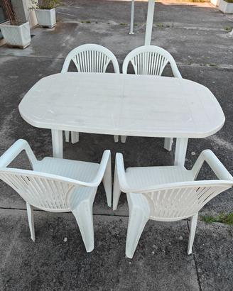 Tavoli e sedie in plastica