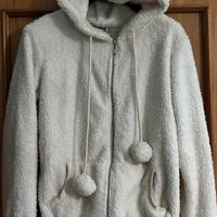 Giacca in maglia pelosa da donna con cappuccio