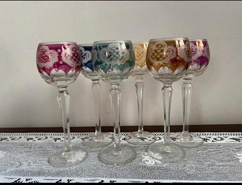 Calici Cristallo Roemer Arlecchino Vintage Boemia