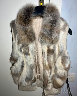 Gilet in pelliccia di Coniglio e Volpe Vintage