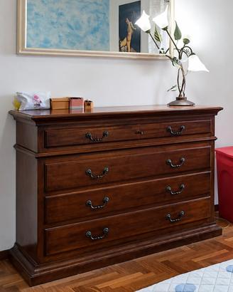 Comò in legno massello 4 cassetti