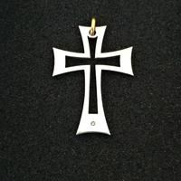 Croce acciaio inox 4 x 3 cm Collana Ciondolo Cross