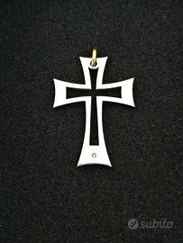 Croce acciaio inox 4 x 3 cm Collana Ciondolo Cross