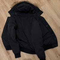 Parka invernale blu con cappuccio pelliccia