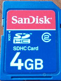 N. 2 Schede di memoria Sandisk 4 GB SDHC