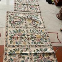 Tappeti Chain Stitch lana con decorazioni floreali