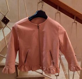 Giacchino rosa in ecopelle con volant