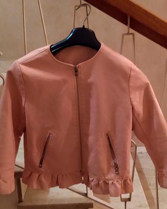 Giacchino rosa in ecopelle con volant