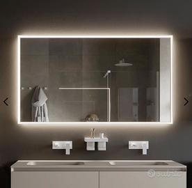 Specchio LED Pirano+ 140x80cm nero