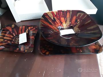 centrotavola in vetro rosso