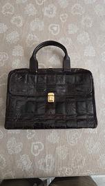 Borsa da lavoro vintage in vera pelle